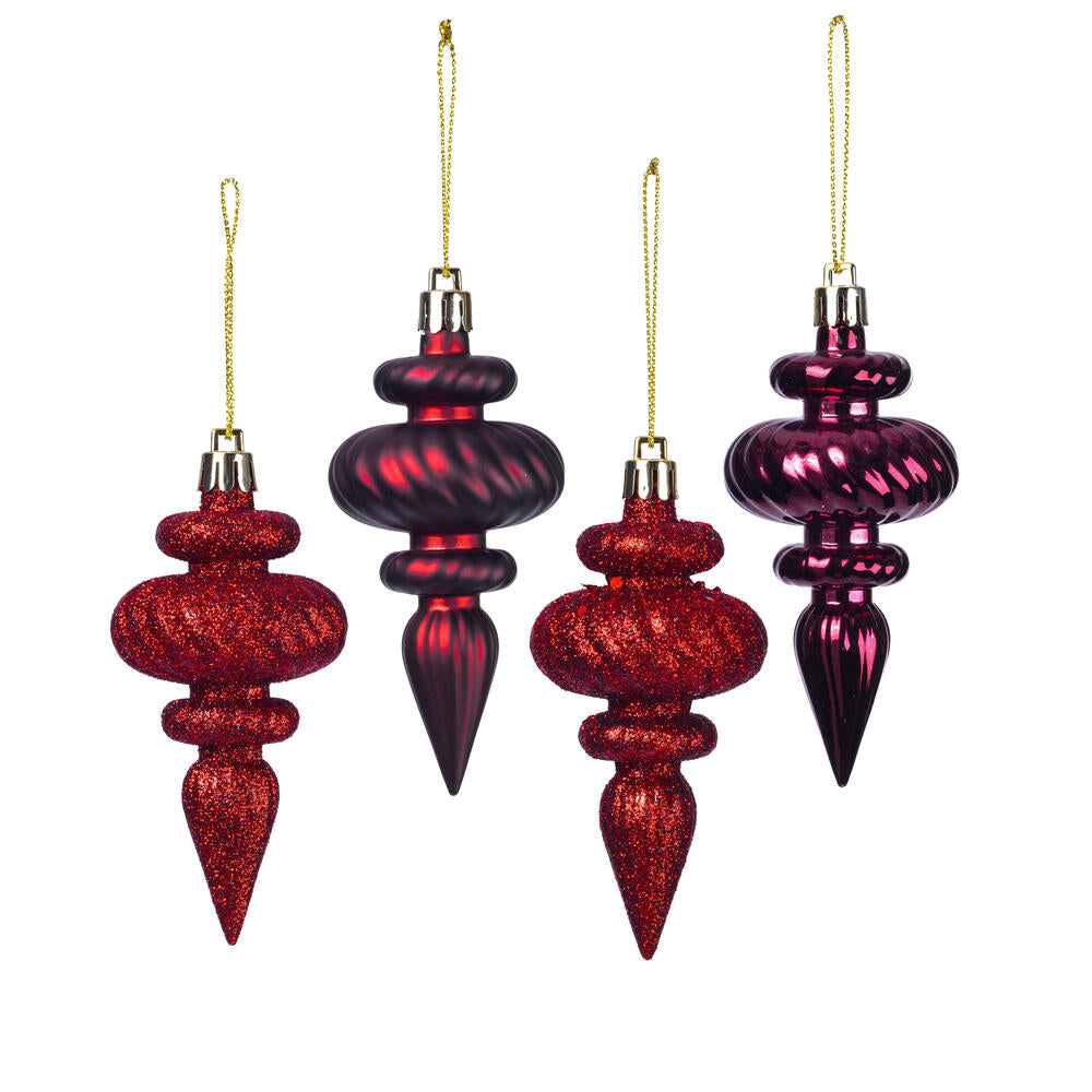 4" Burgundy Finial 4 Finish Asst