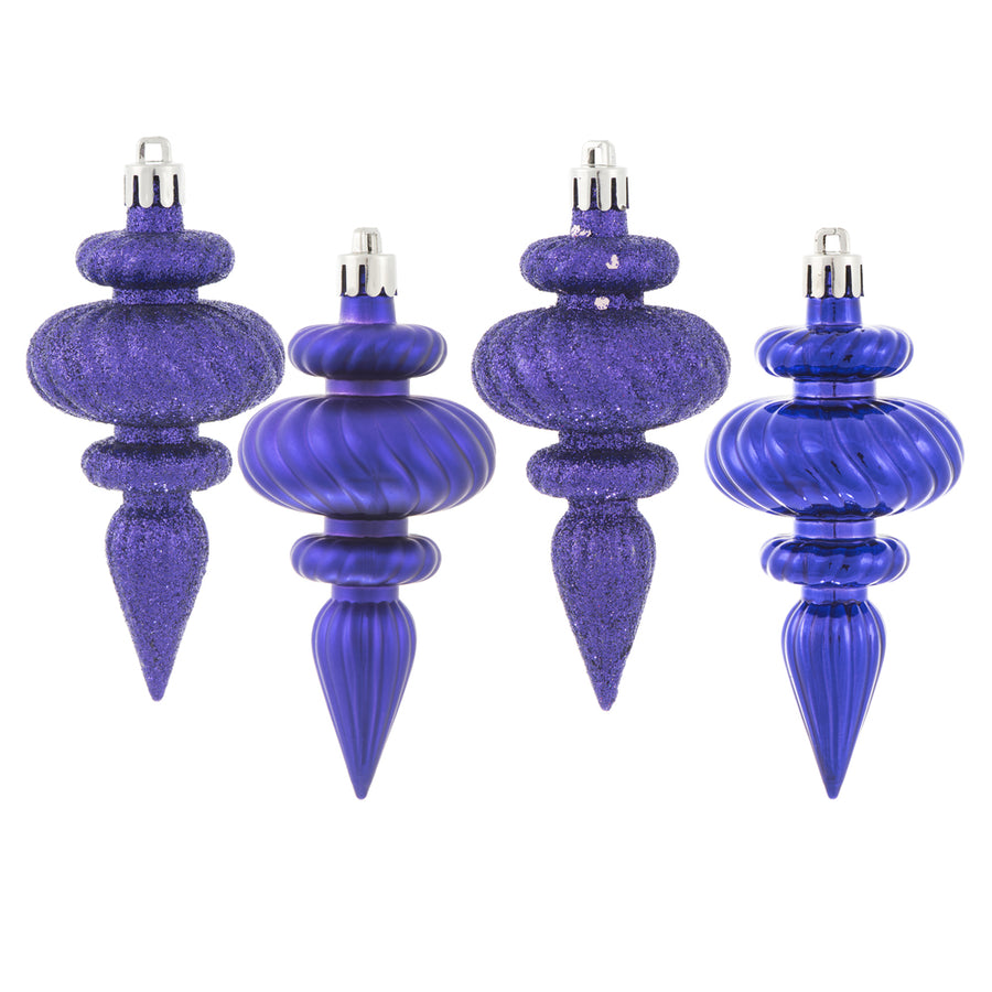 4" Purple Finial 4 Finish Asst