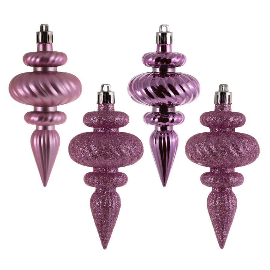 4" Pink Finial 4 Finish Asst