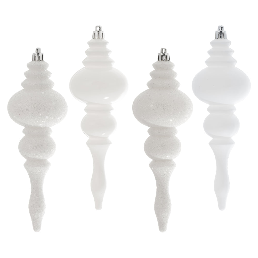 7" White Finial 4 Finish Asst