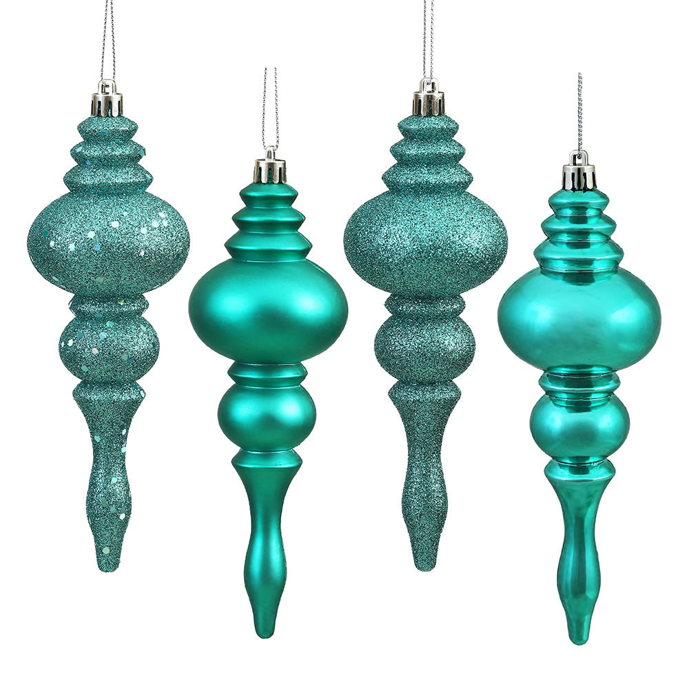 7" Teal Finial 4 Finish Asst