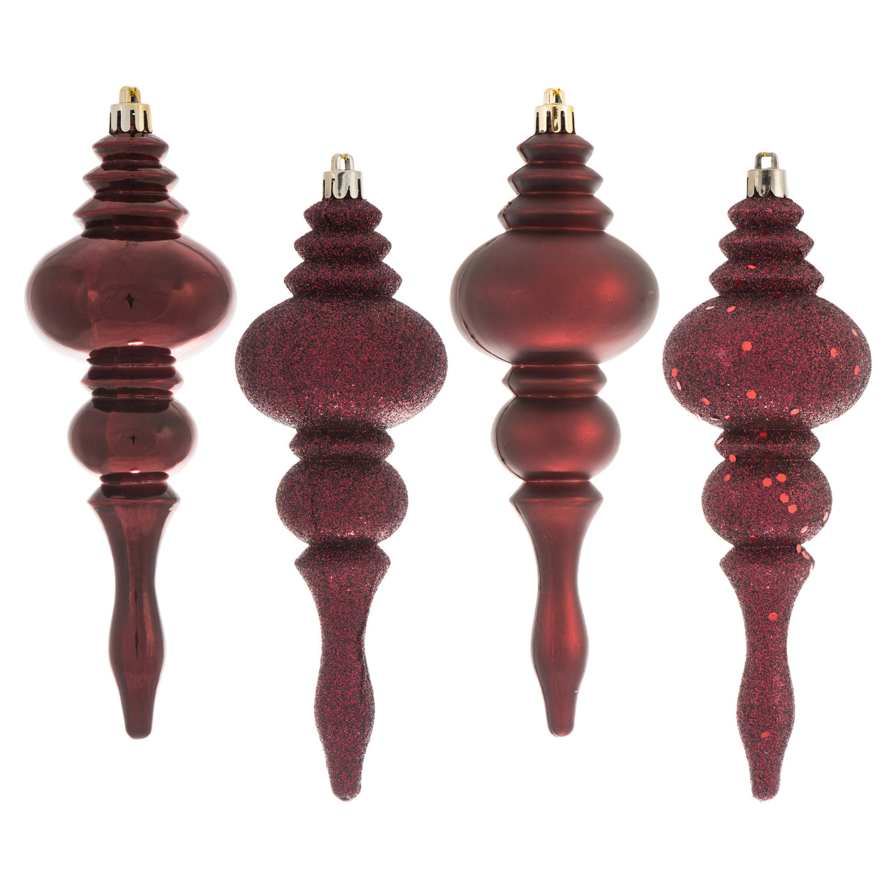 7" Burgundy Finial 4 Finish Asst