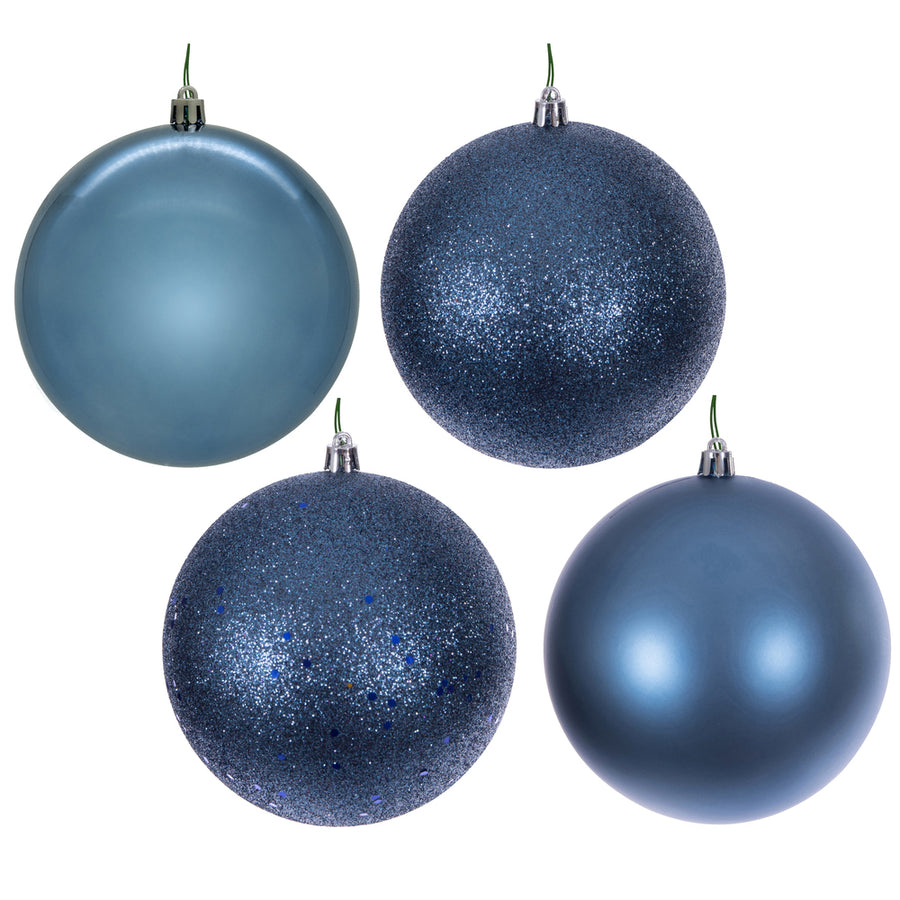 2.4" Denim Blue 4 Finish Orn Asst