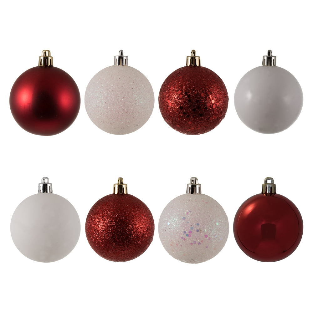 2.4" White-Red 4 Finish Ball Asst