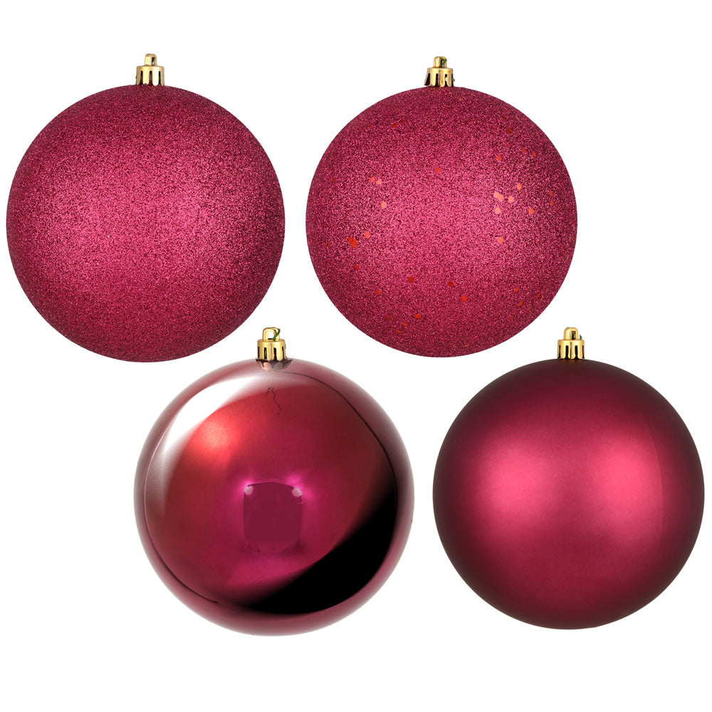 4" Berry Red 4 Finish Ball Asst