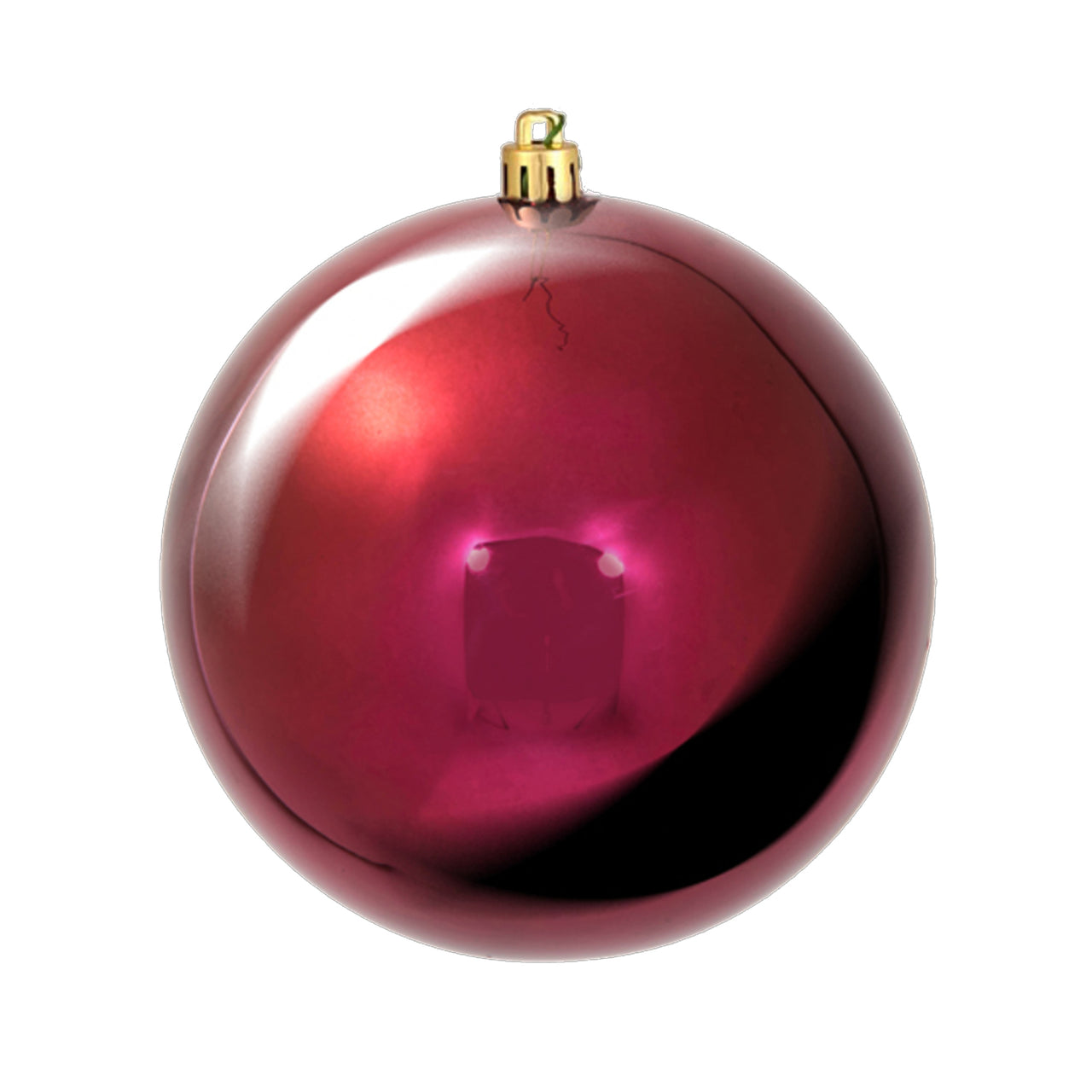 4" Berry Red Shiny Ball UV Drilled