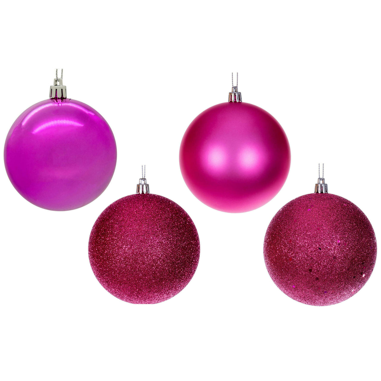 4" Hot Pink 4 Finish Ball Asst
