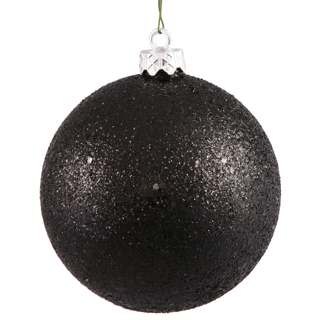 12" Black Sequin Ball Drilled Cap