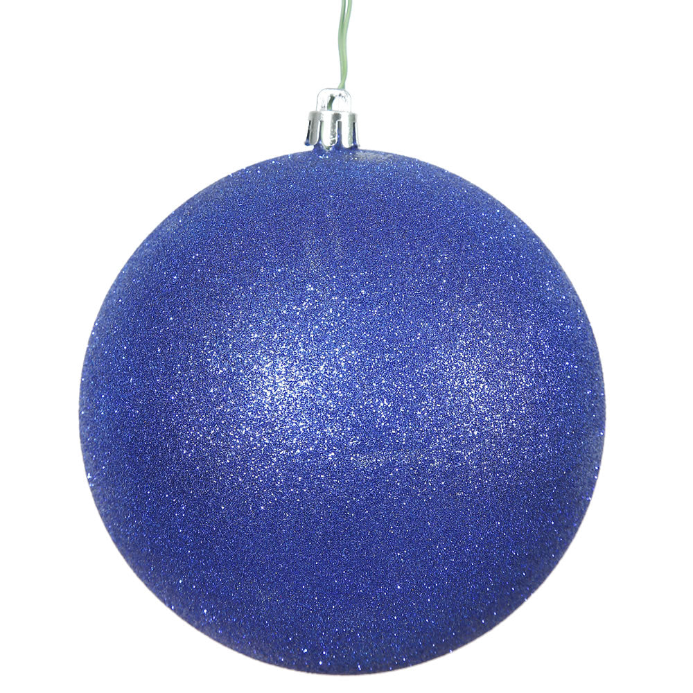 2.75" Cobalt Blue Glitter Ball Drilled 1