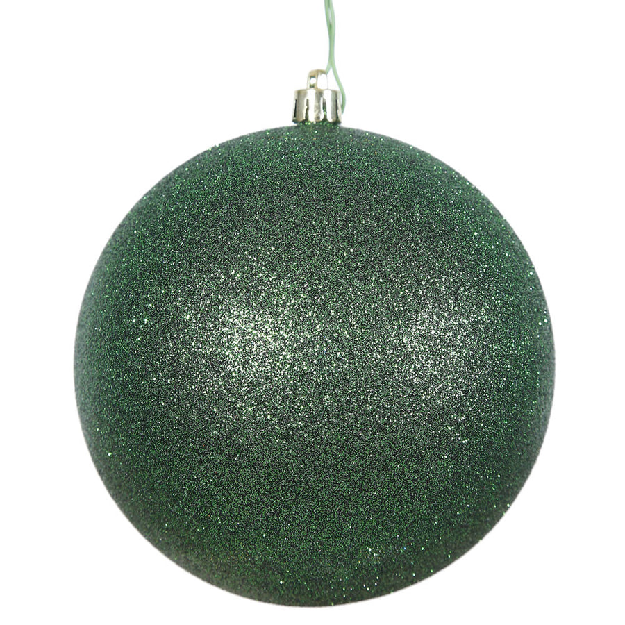 8" Emerald Glitter Ball Drilled