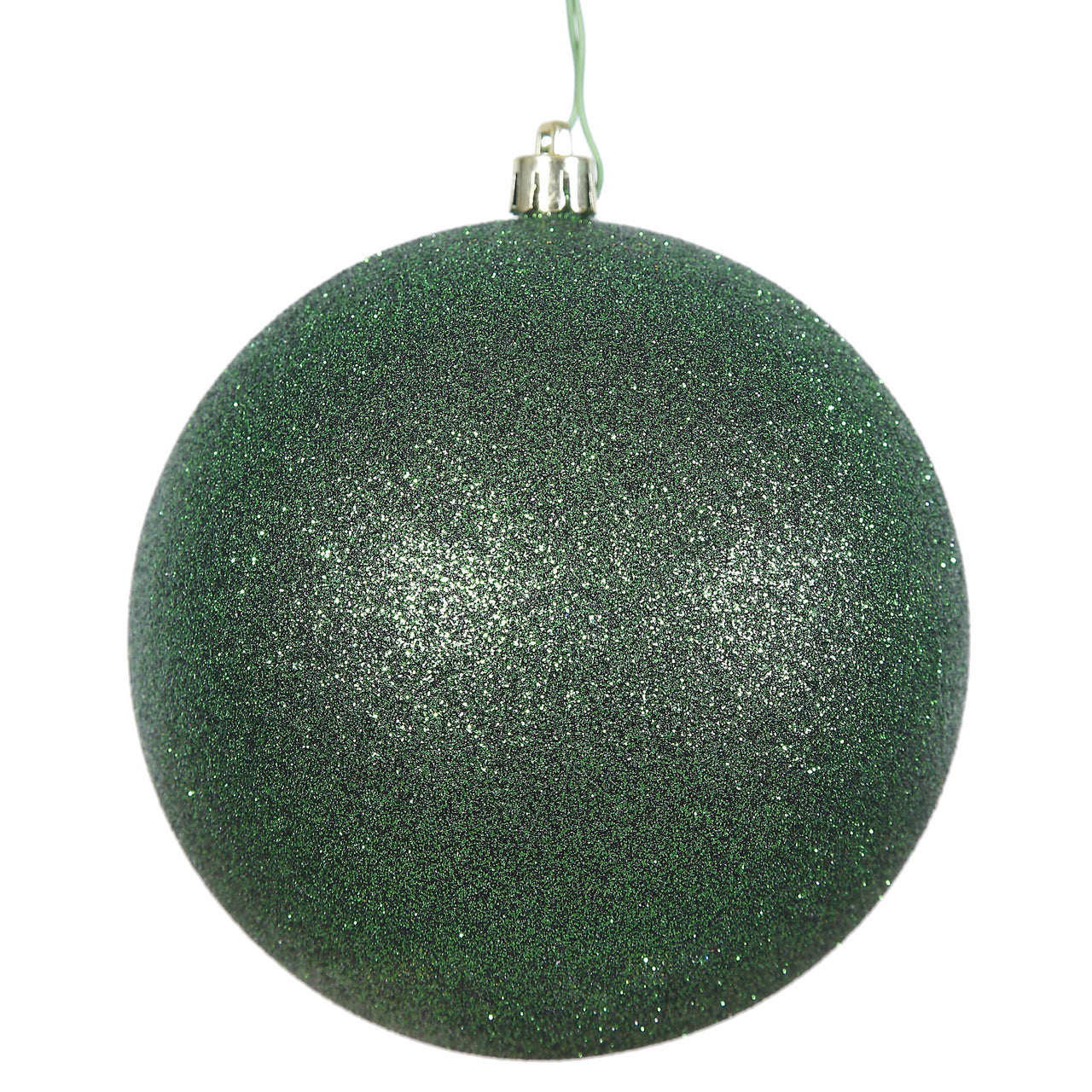 6" Emerald Glitter Ball Drilled