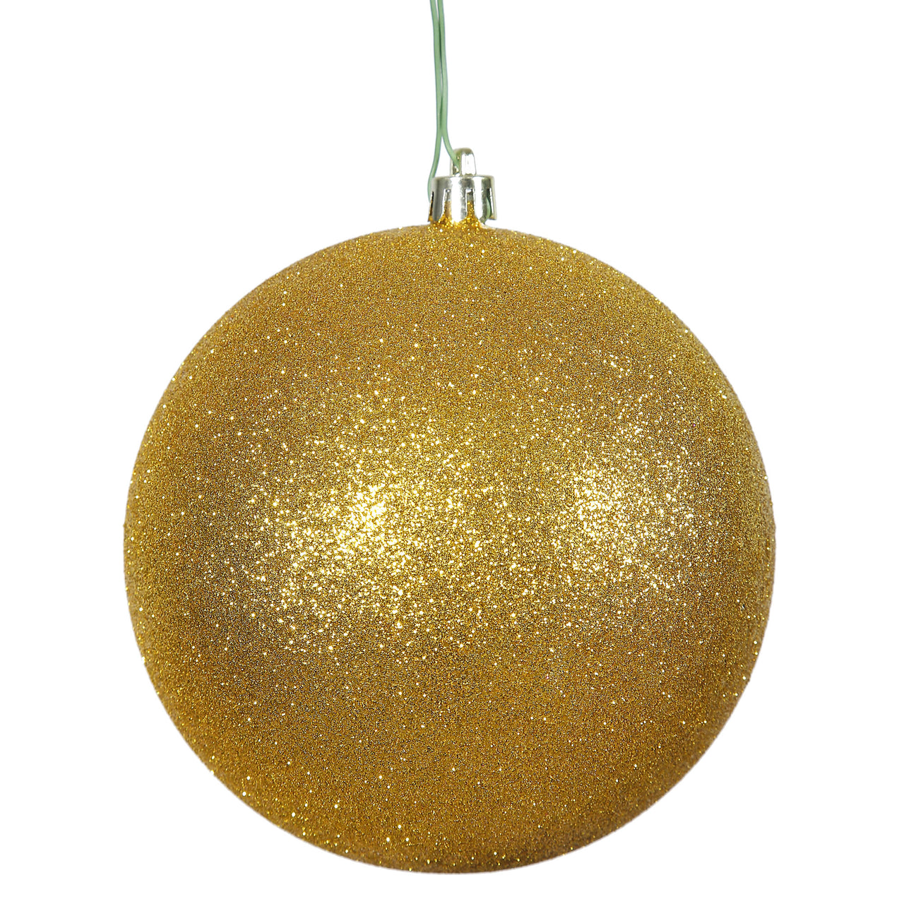 2.75" Antique Gold Glitter Ball Drilled