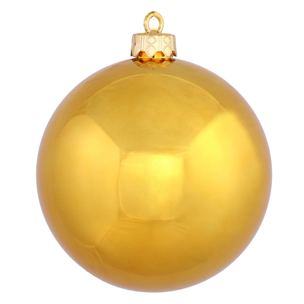 8" Ant. Gold Shiny Ball UV Drilled