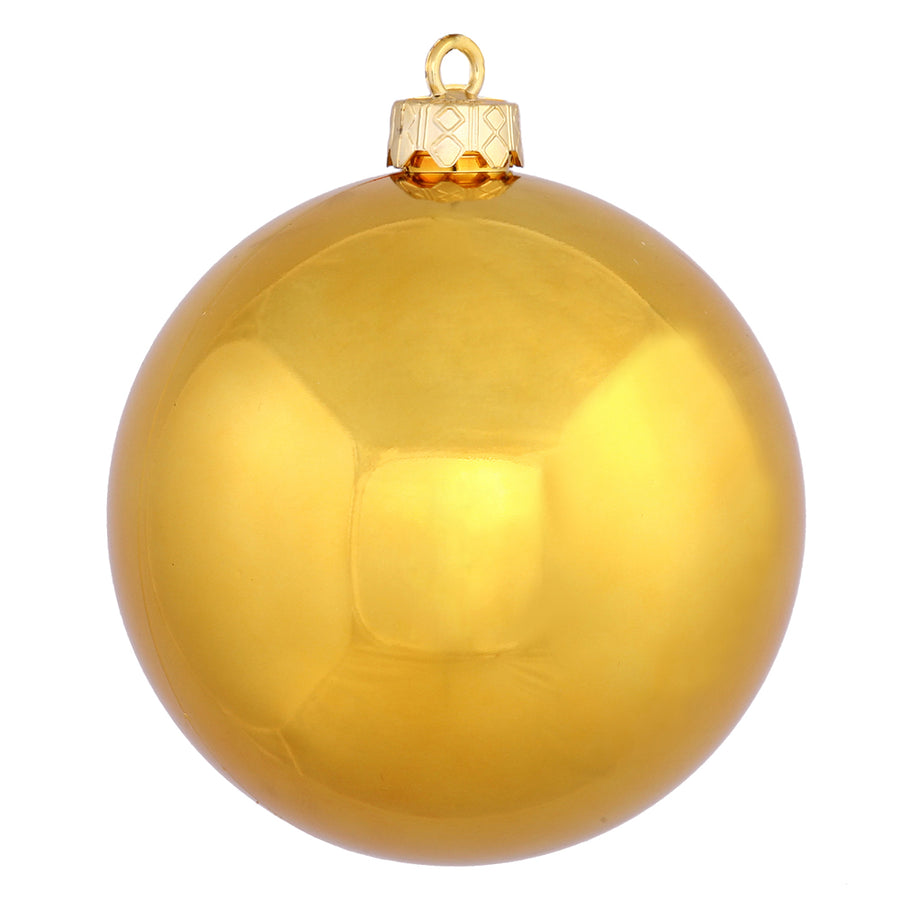 8" Ant. Gold Shiny Ball UV Drilled
