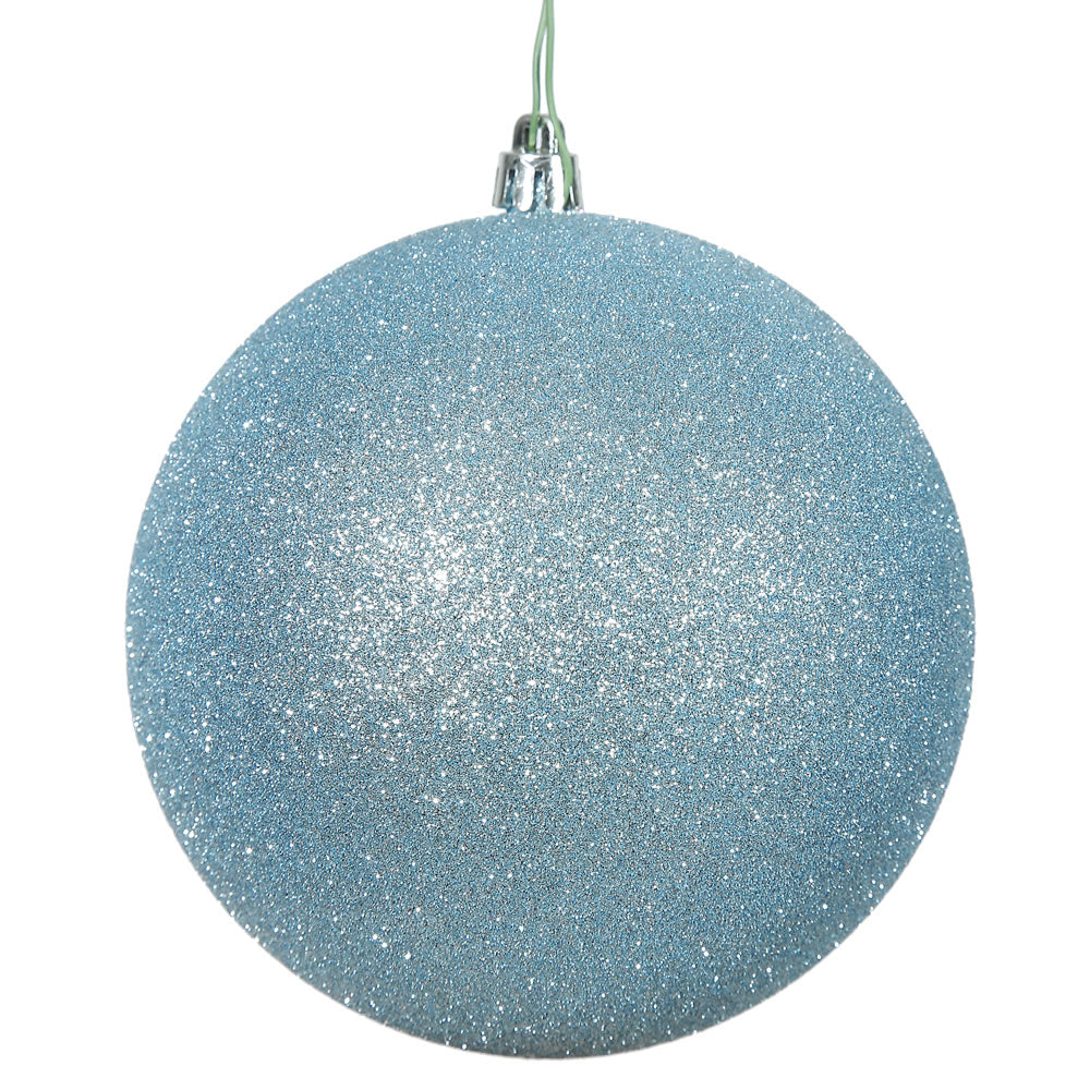 4.75" Baby Blue Glitter Ball Drilled
