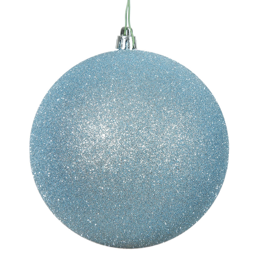 4.75" Baby Blue Glitter Ball Drilled