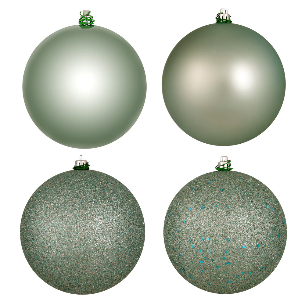 4" Frosty Mint 4 Finish Orn Asst