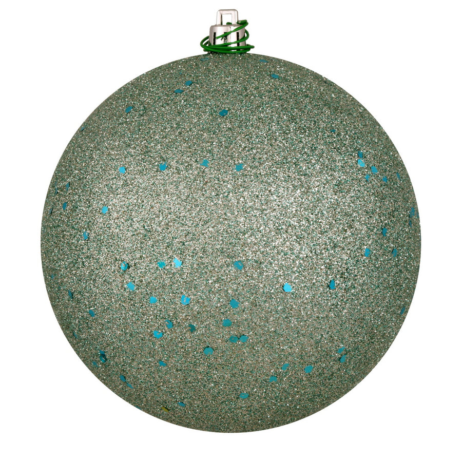 8" Frosty Mint Sequin Ball Drilled