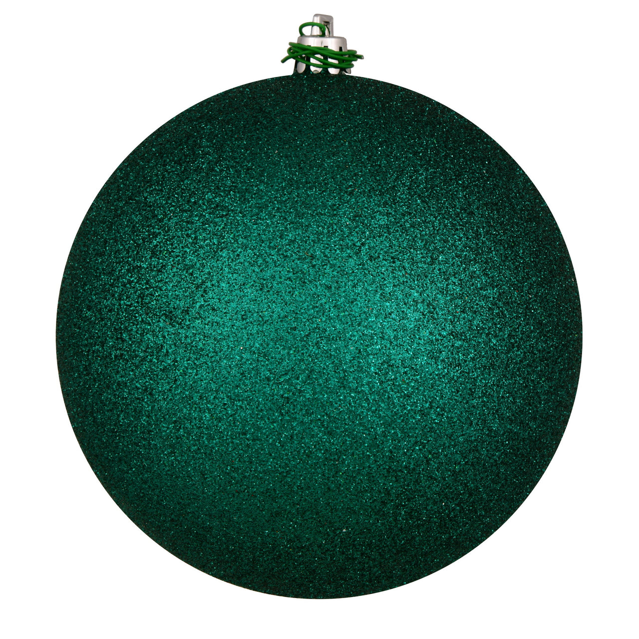 6" Dark Teal Glitter Ball Drilled