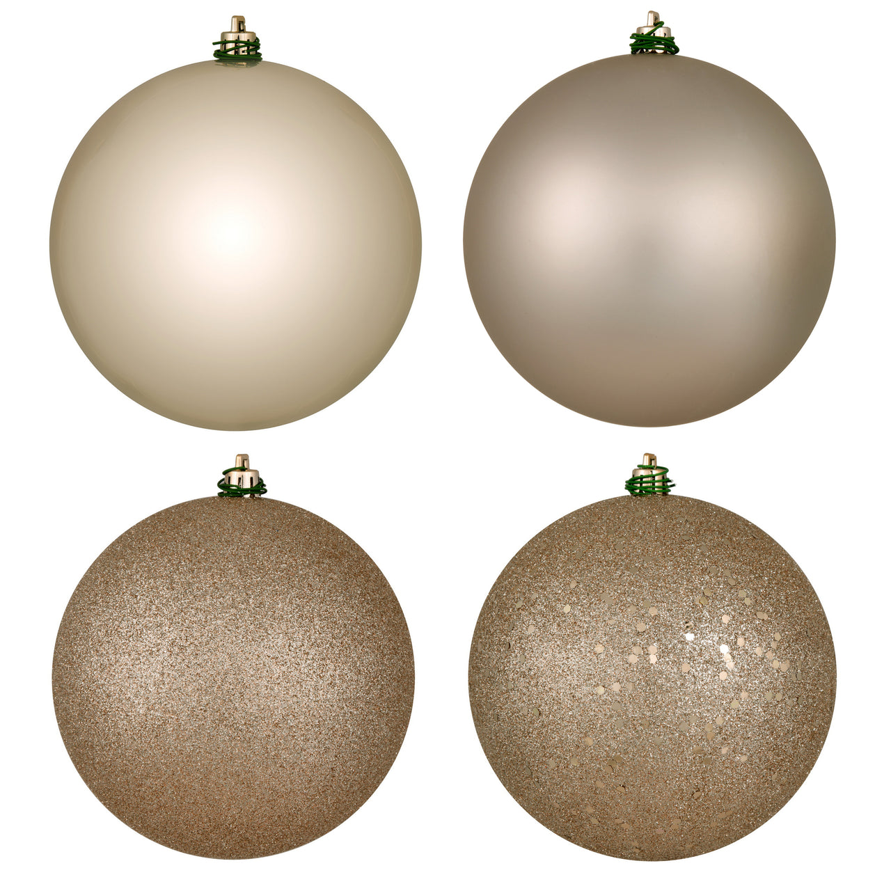 6" Oat 4-Finish Ball Orn Asst
