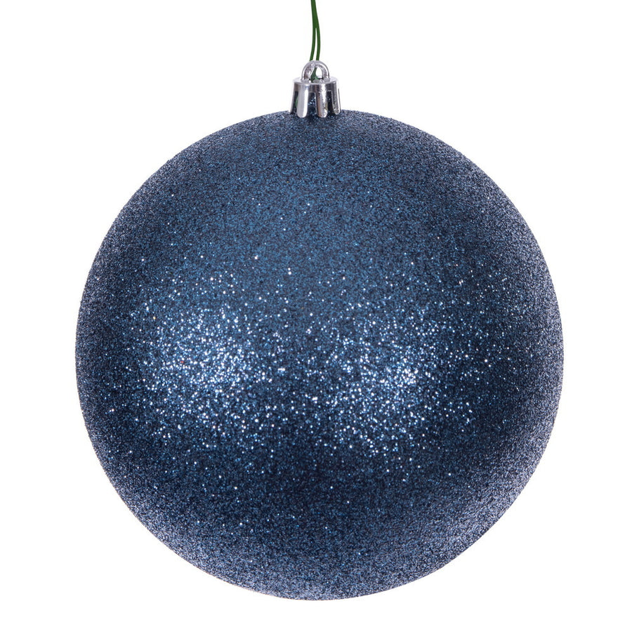 8" Denim Blue Glitter Ball Drilled