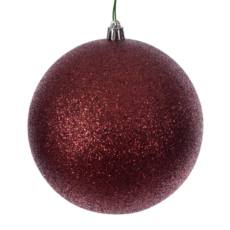 2.75" Crimson Red Glitter Ball Drilled 1