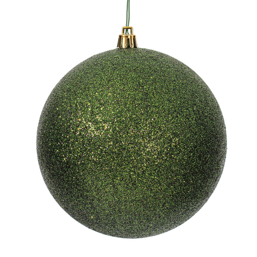4.75" MossGreen Glitter Ball Drilled 4Bg