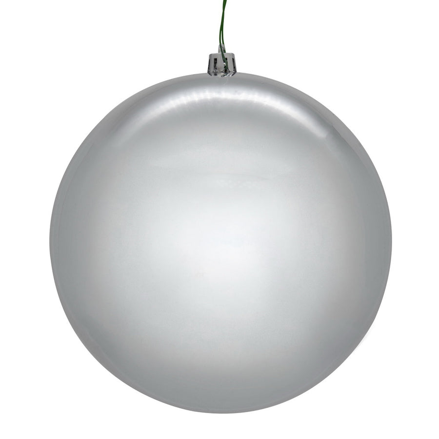 8" Silver Shiny Seamless Ball UV Drilled