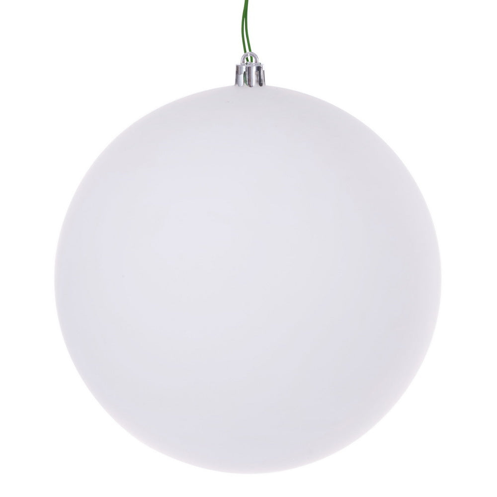 8" White Matte Seamless Ball UV Drilled