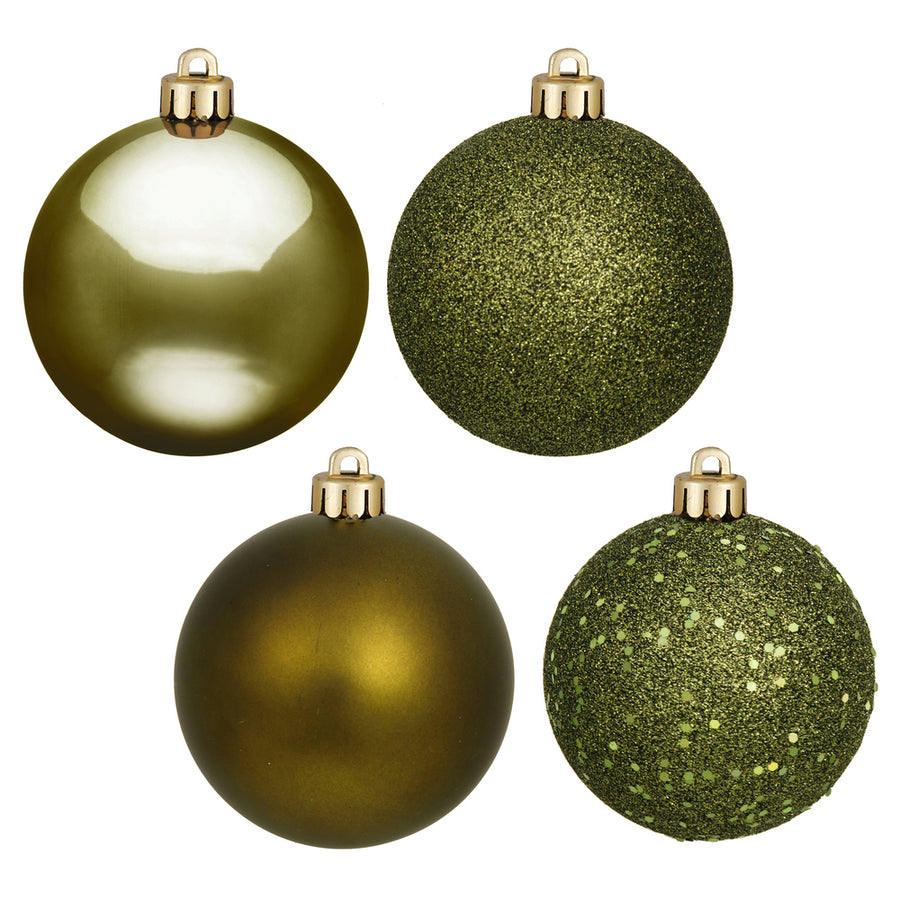 6" Olive 4 Finish Ball Orn Box of 4