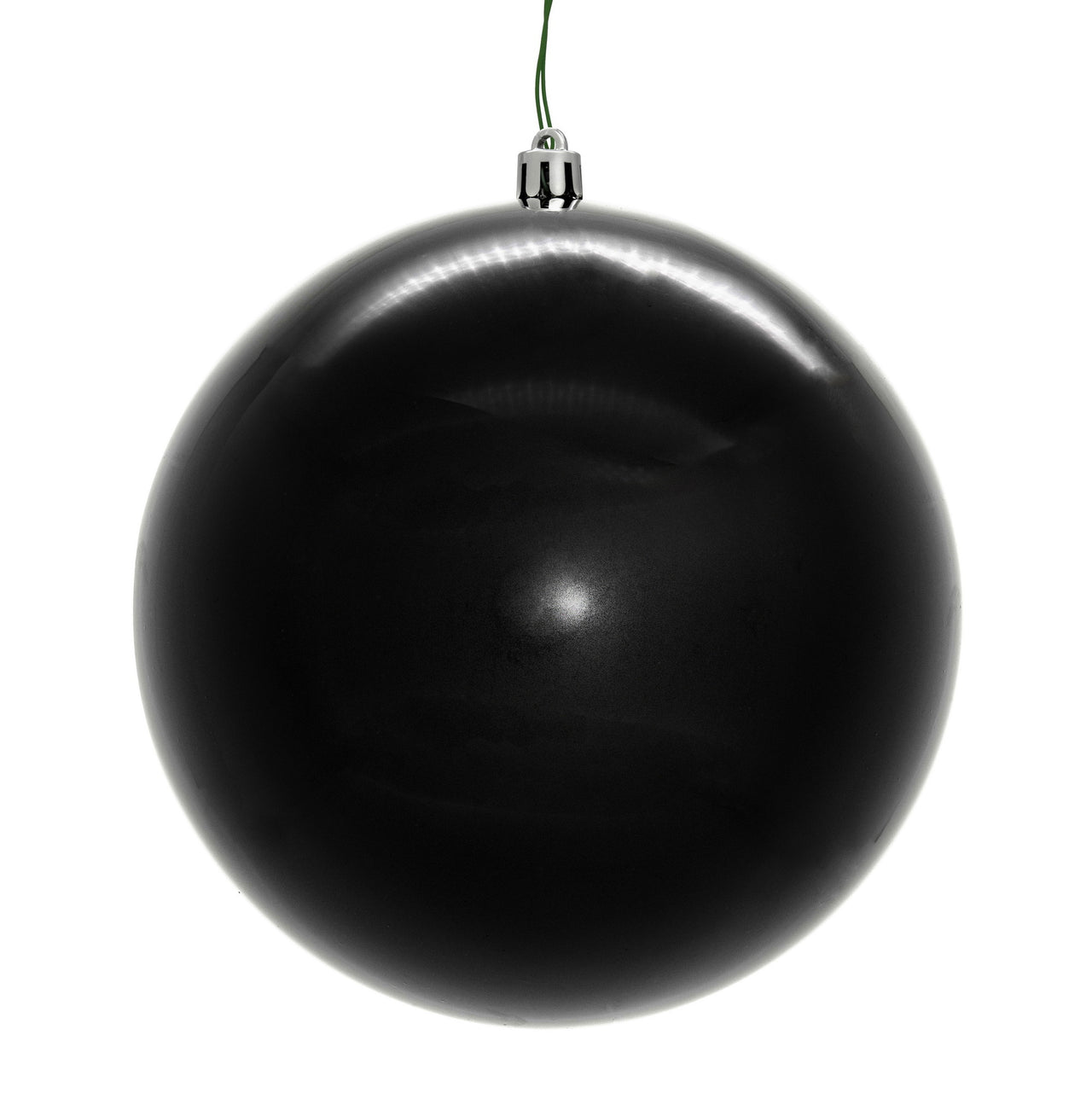 8" Black Shiny Seamless Ball UV Drilled