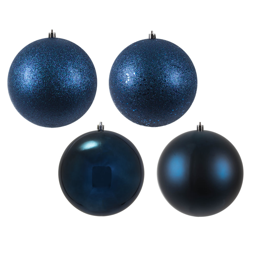 6" Midnt Blue 4 Finish Ball Orn