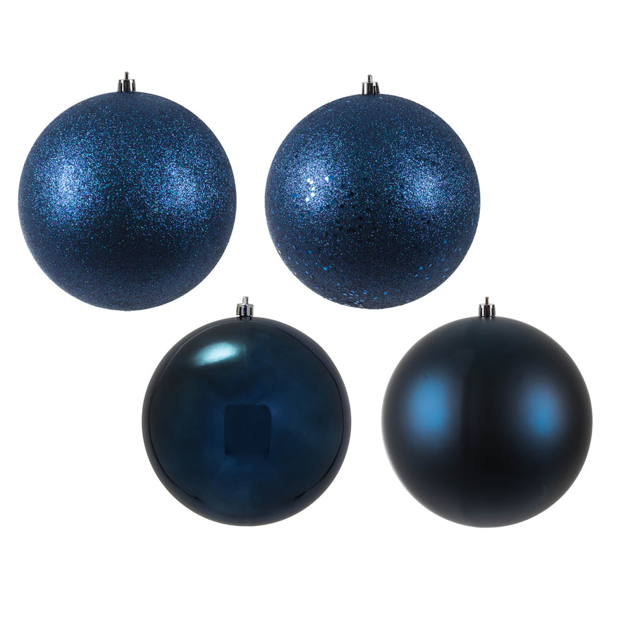 6" Midnt Blue 4 Finish Ball Orn