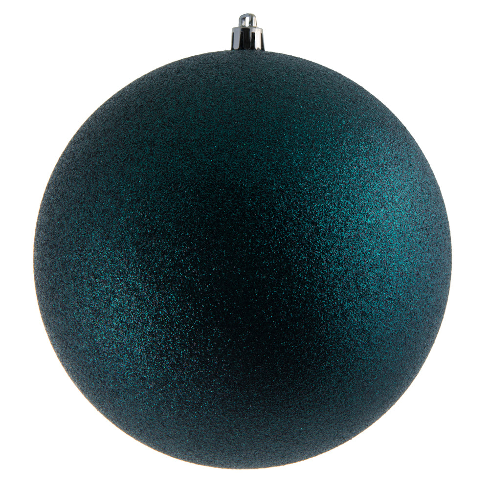 10" Midnt Green Glitter Ball Drilled
