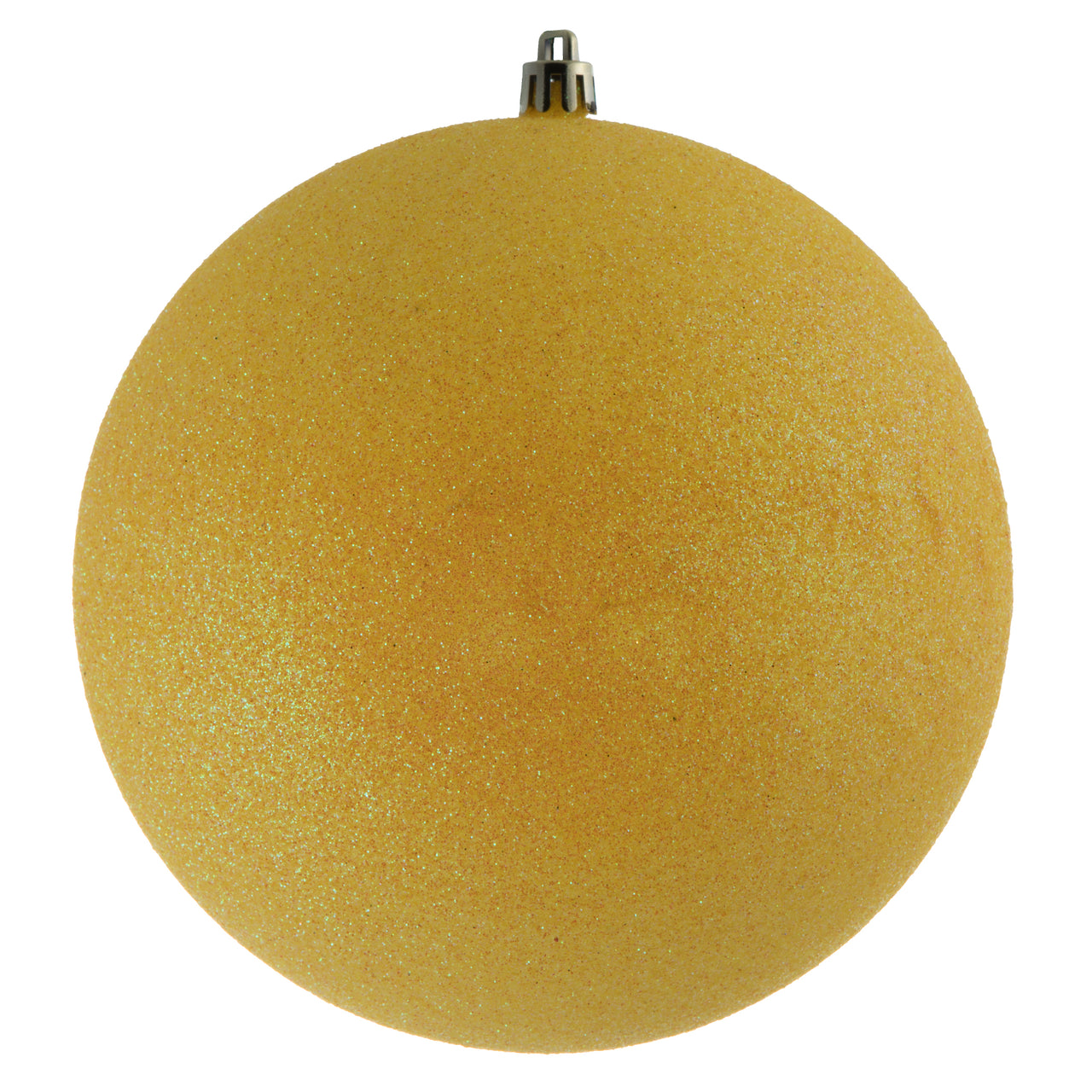 6" Yellow Glitter Ball Drilled