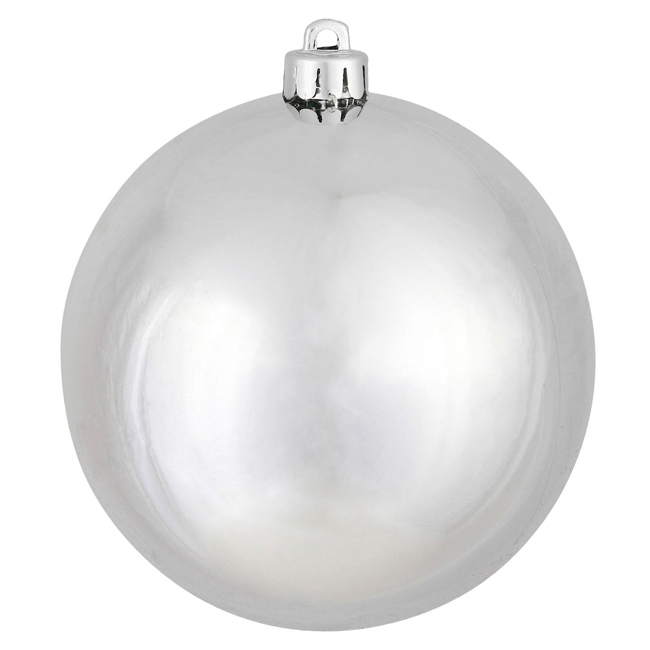 8" Silver Shiny Ball UV Drilled Cap