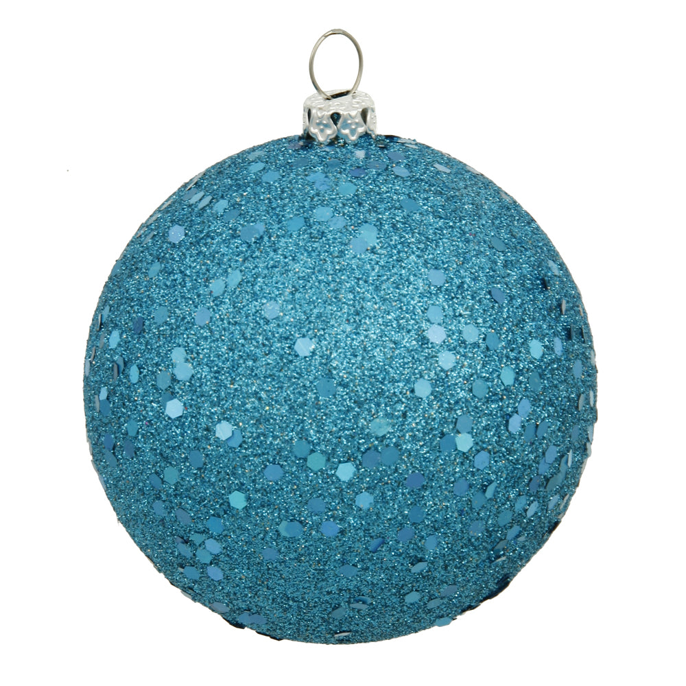 4" Turquoise Sequin Ball Drilled
