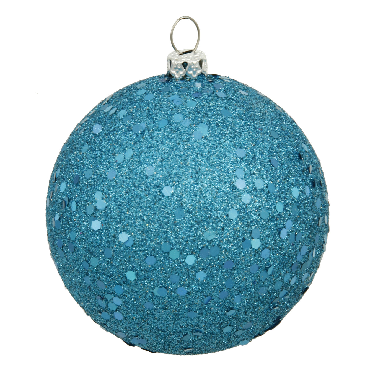 6" Turquoise Sequin Ball Drilled