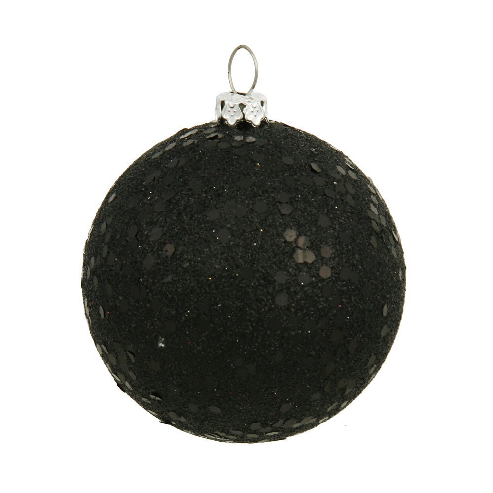 6" Black Sequin Ball Drilled