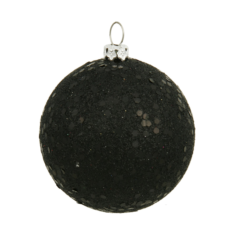 6" Black Sequin Ball Drilled