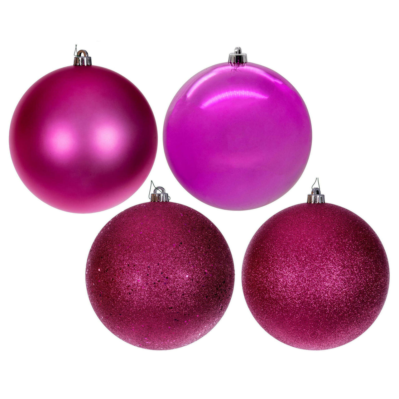 10" Hot Pink 4 Finish Ball Asst Drilled