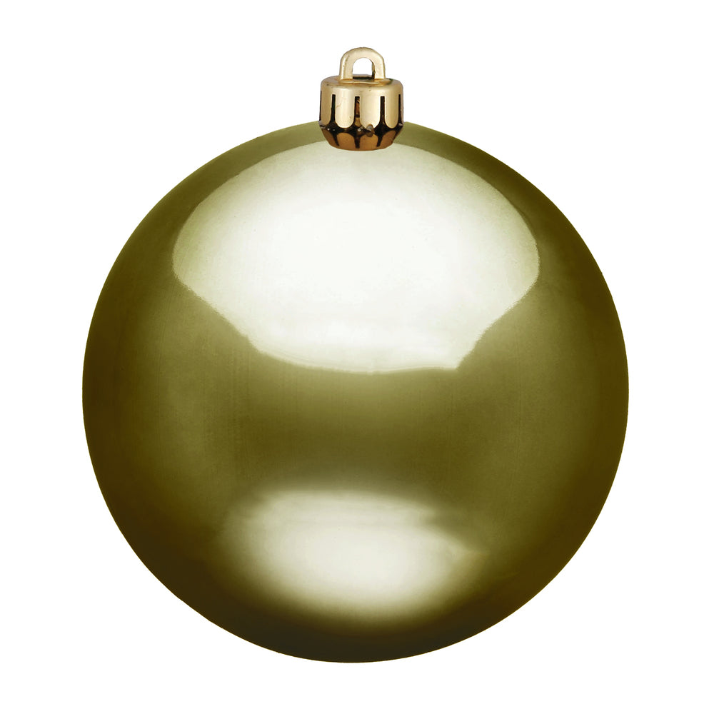 12" Olive Shiny Ball Drilled
