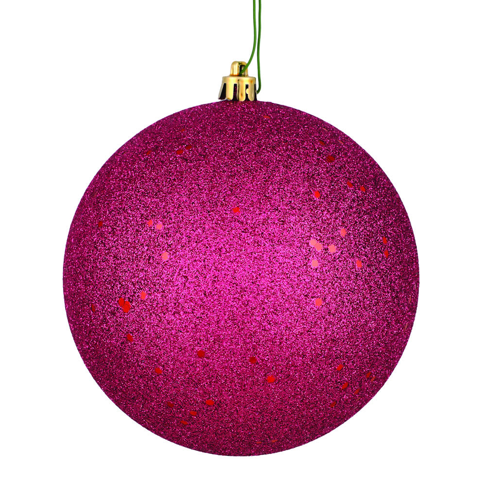 4" Berry Red Sequin Ball Drilled