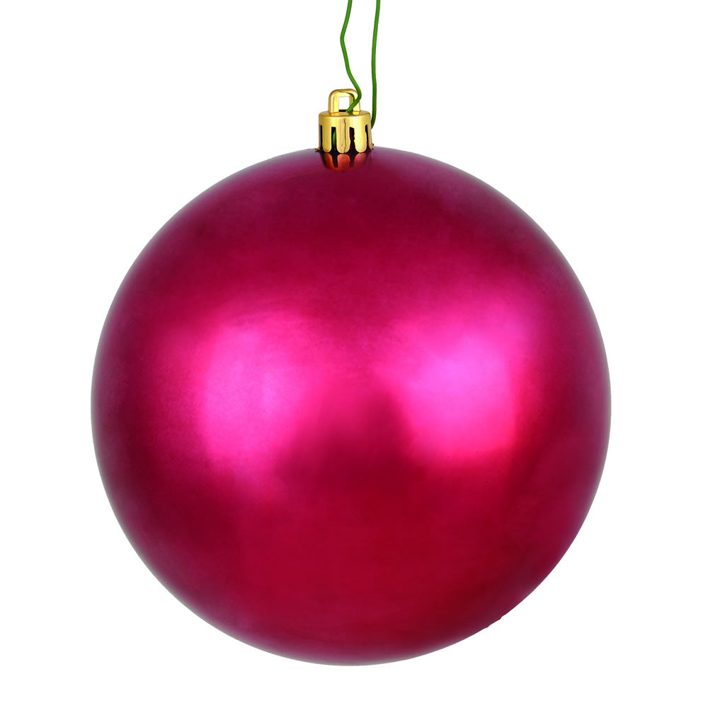 10" Berry Red Shiny Ball UV Drilled