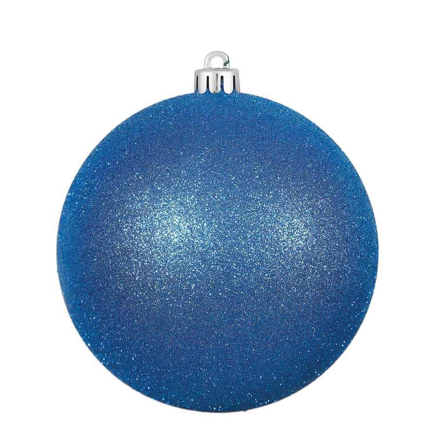 4.75" Blue Glitter Ball Drilled