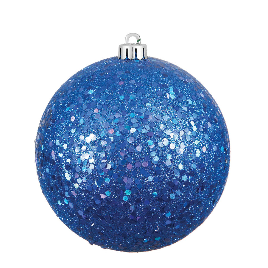 4" Blue Sequin Ball Drilled