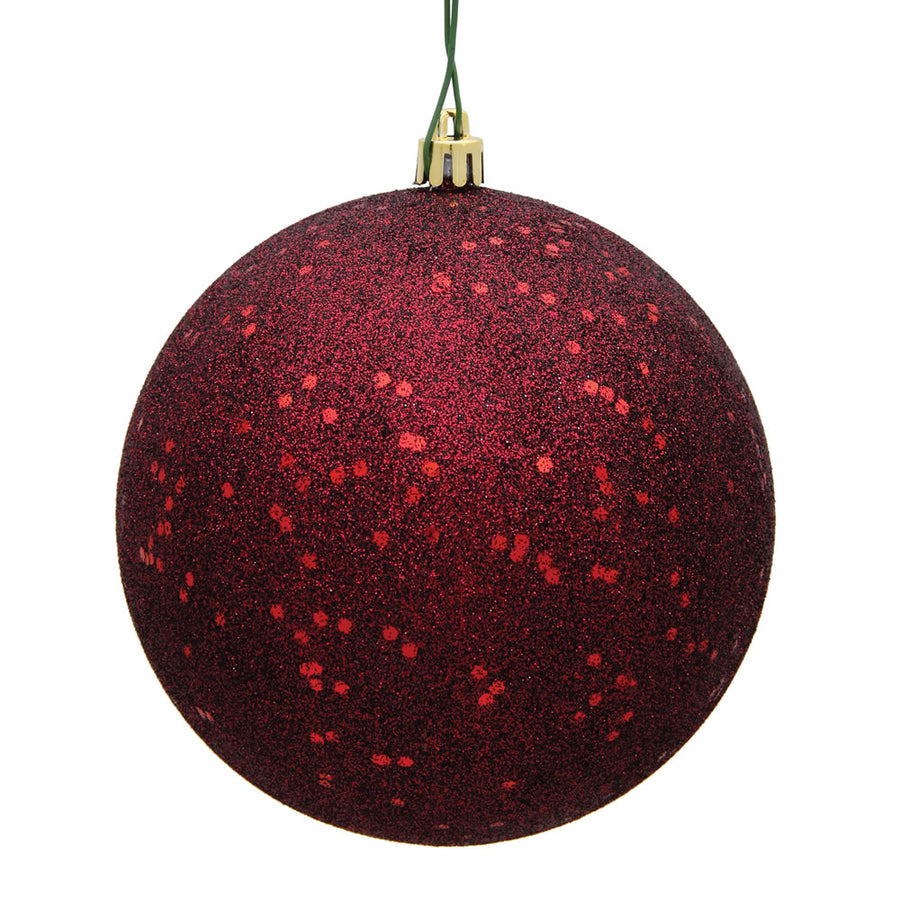 4" Burgundy Sequin Ball Drilled