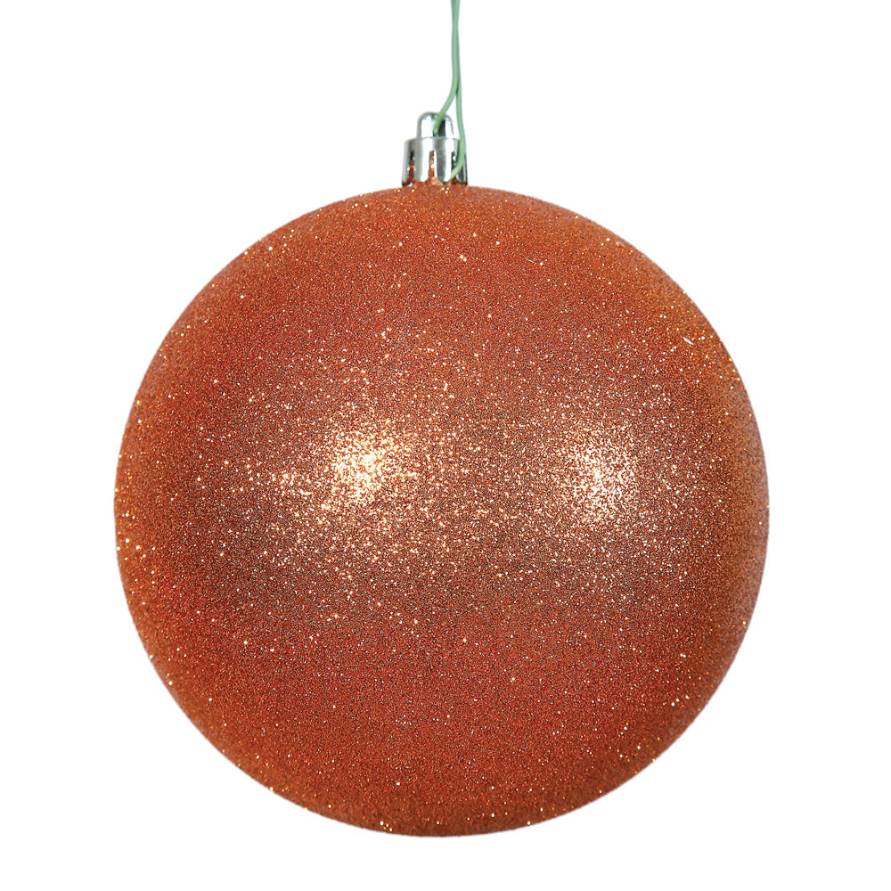 4" Burn Org Glitter Ball Drilled