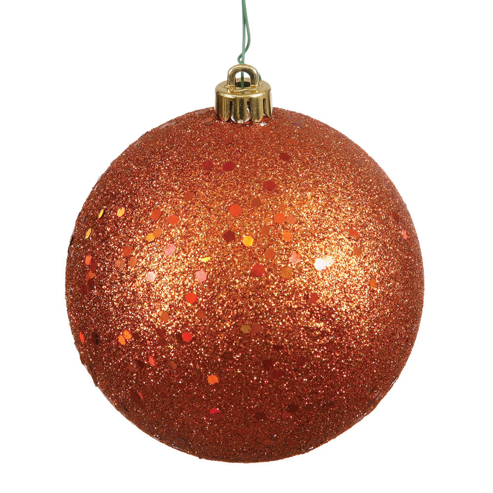 8" Burn Orange Sequin Ball Drilled