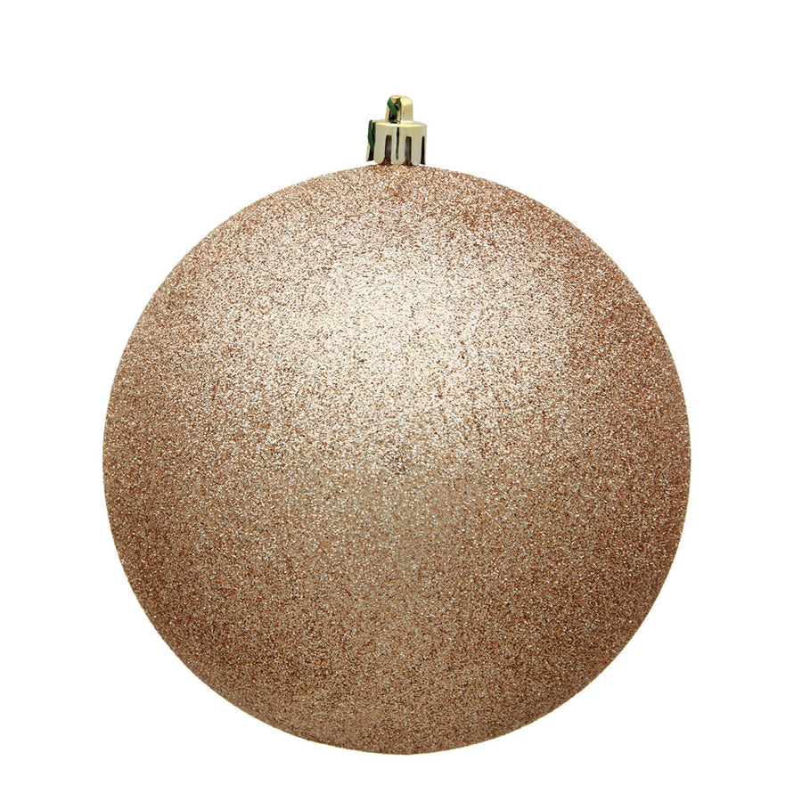 8" Café Latte Glitter Ball Drilled